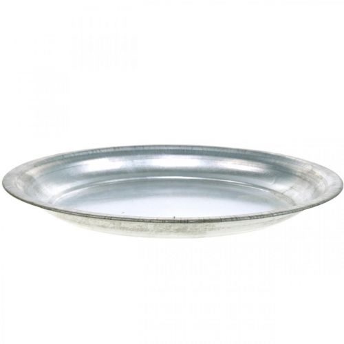 Floristik24 Dekorativ tallerken, arrangementsfod, metalplade sølv, borddekoration Ø26cm