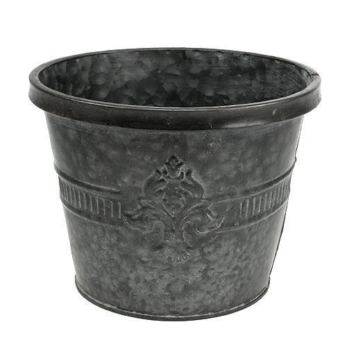 Metalkrukke zink med mønster Ø18,5cm H14,5cm