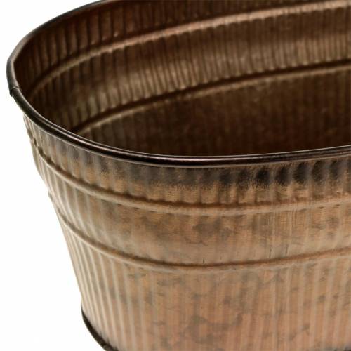 Floristik24 Planteskål oval orange, brun, grøn 26×13,5cm H11cm sæt med 3 stk
