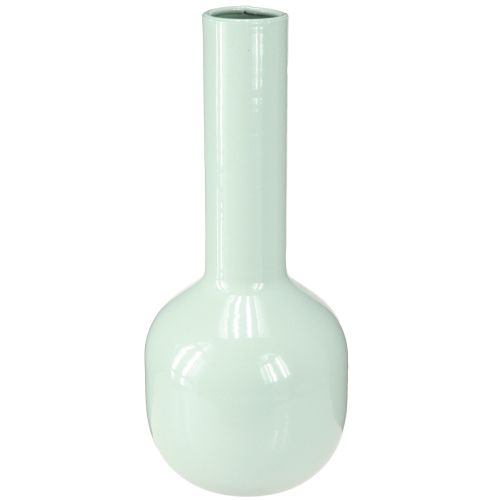 Floristik24 Metal Vase Emalje Vase i Mint Grøn Ø10,5cm H25,5cm