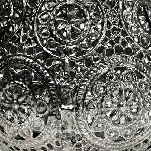 Floristik24 Metal lanterne sølv orientalsk Ø10cm H7.5cm 1p