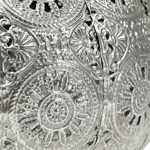 Floristik24 Metal lanterne sølv orientalsk Ø17,5cm H12cm