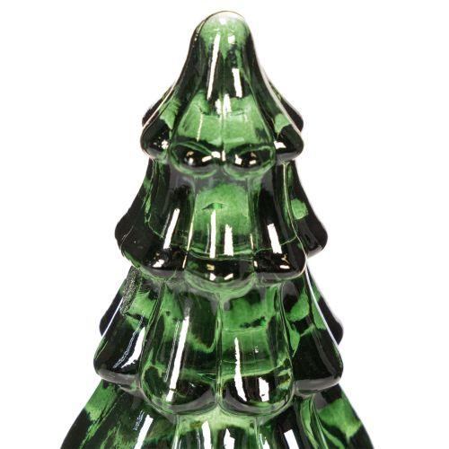 Glasjuletræ med LED-lys, borddekoration, jul, 13 cm, 2 stk. | Floristik24.dk