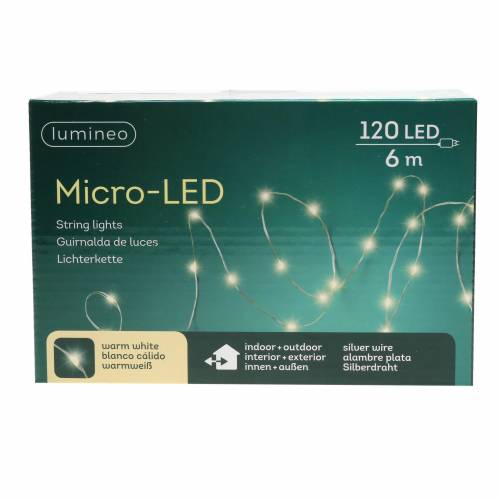Artikel Micro lyskæde LED ude / inde 120 varmhvid