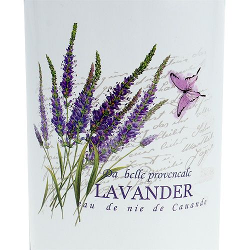 Floristik24 Mælkekande hvid med lavendelmotiv Ø6.8cm H18.5cm