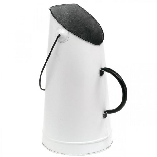 Artikel Deco metalkande, mælkekande hvid, sort H30cm