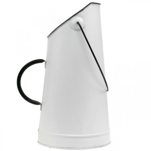 Artikel Deco metalkande, mælkekande hvid, sort H30cm