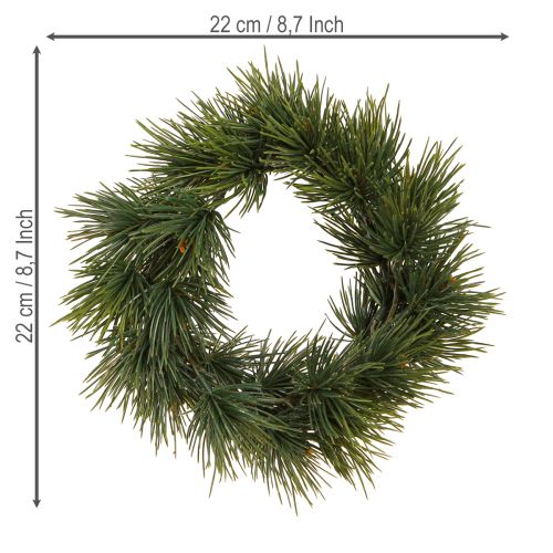 Floristik24 Mini kunstig adventskrans som rigtige fyrrenåle Ø22cm