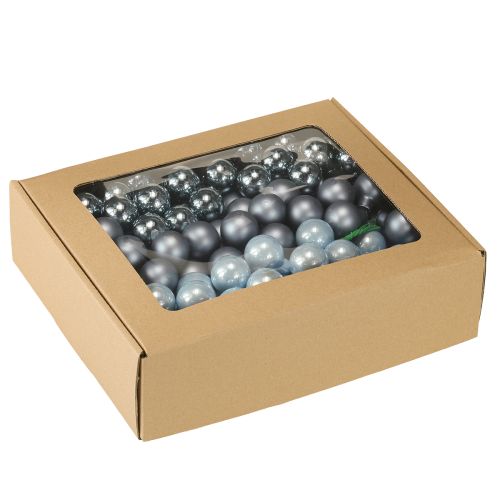 Artikel Mini julekugler glas spejlbær blå toner 25mm 140 stk