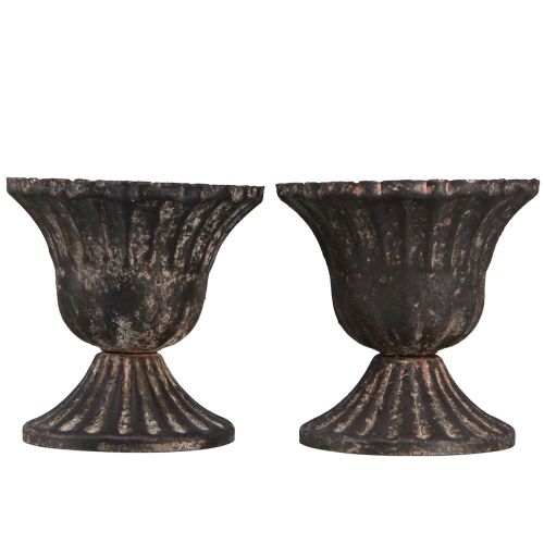Artikel Mini dekorativ kop vintage metal sort rust Ø8cm H8,5cm 2stk