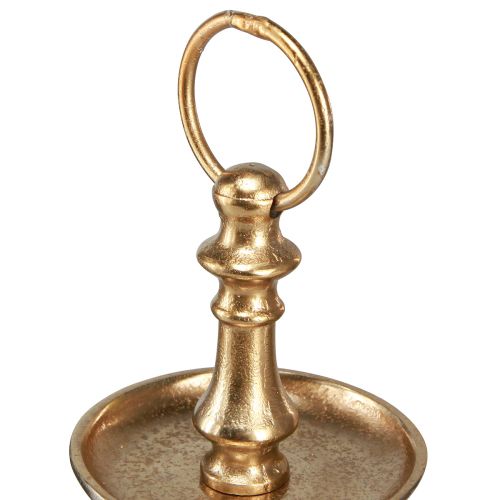 Floristik24 Mini etagere metaldekoration guld mat 2-lags borddekoration H22cm