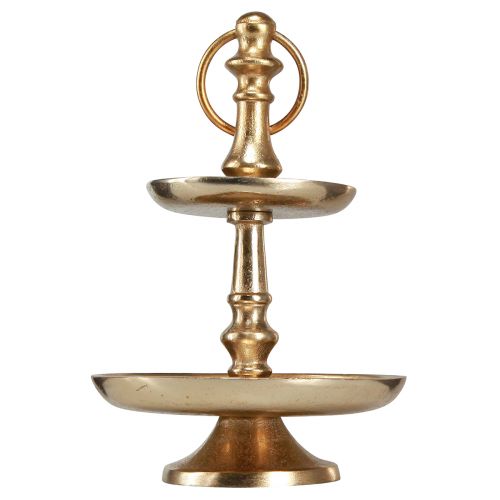 Floristik24 Mini etagere metaldekoration guld mat 2-lags borddekoration H22cm