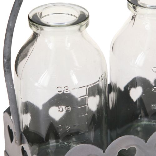 Artikel Miniflasker Dekorative vaser Bakke Rektangulær Grå 15,5x6cm