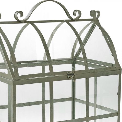 Artikel Mini Drivhus Lille Dekorativt Glashus Metal Glas H51cm