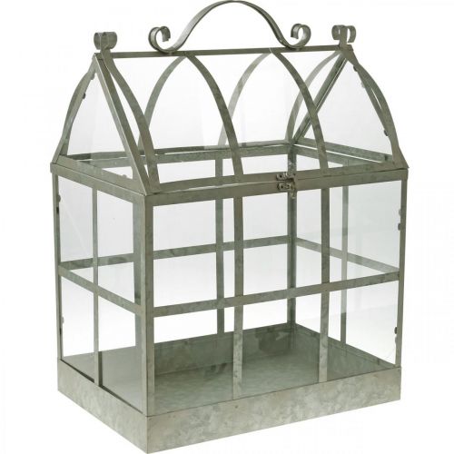 Mini Drivhus Lille Dekorativt Glashus Metal Glas H51cm
