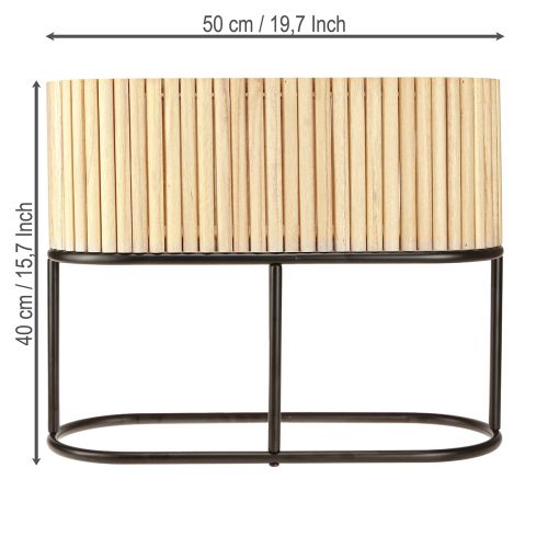 Artikel Mini højbed jardiniere plantekasse træ oval 50×20cm H40cm