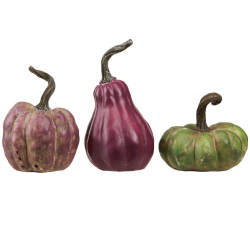 Artikel Mini græskar dekoration Grønne bær Efterårsdekoration Assorteret 7,5/9/11cm 3 stk.