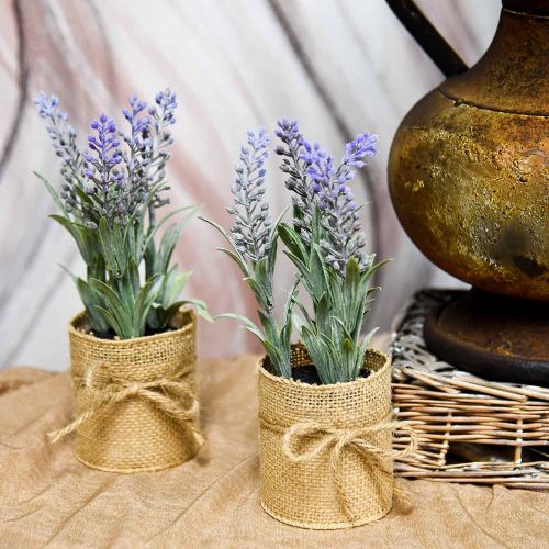 Floristik24 Mini lavendel i potte kunstige planter Kunstig lavendel dekoration