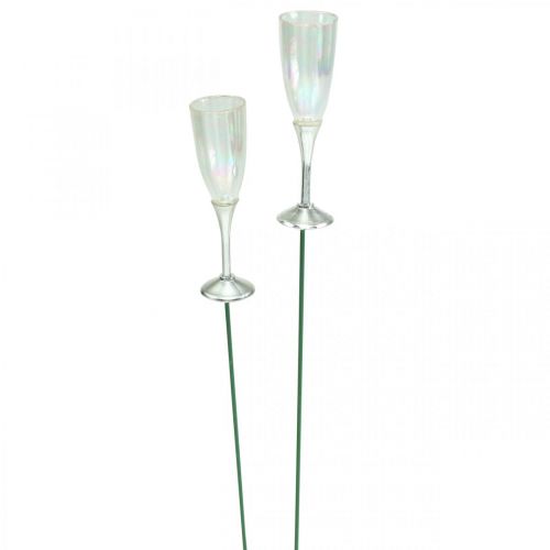 Mini champagne glas nytårsaften dekoration til stick 7,5cm 24stk