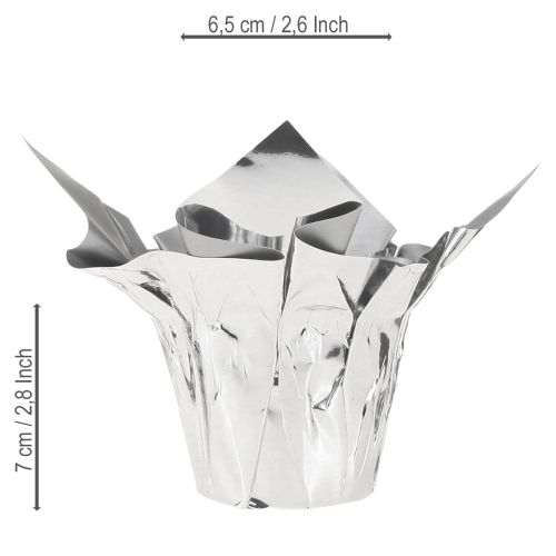 Artikel Mini plantekasse sølv gaveemballage Ø4,5cm H7cm 8 stk