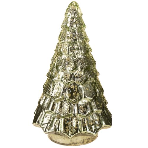 Artikel Mini juletræ med LED-belysning grøn guld 28 cm
