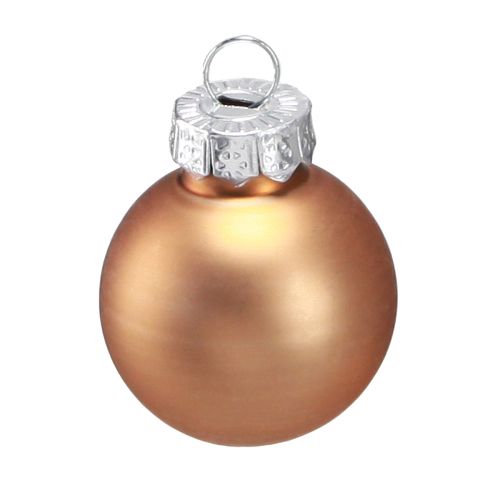 Artikel Mini juletræskugler glas i guld Ø2,5cm 22 stk