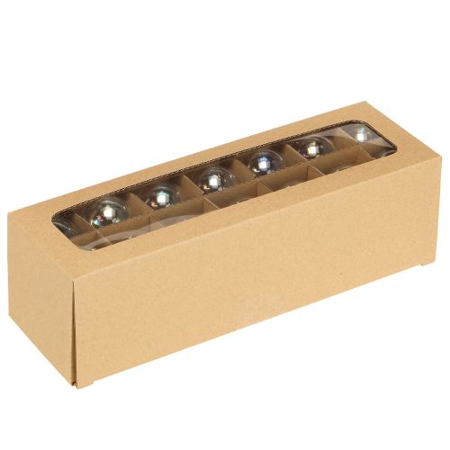 Artikel Mini julekugler glas iriserende klare 4 cm 24 stk