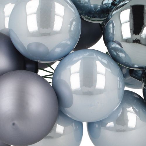 Artikel Mini julekugler glas blå mat metallisk 40mm 32 stk