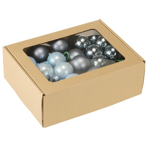 Artikel Mini julekugler glas blå mat metallisk 40mm 32 stk