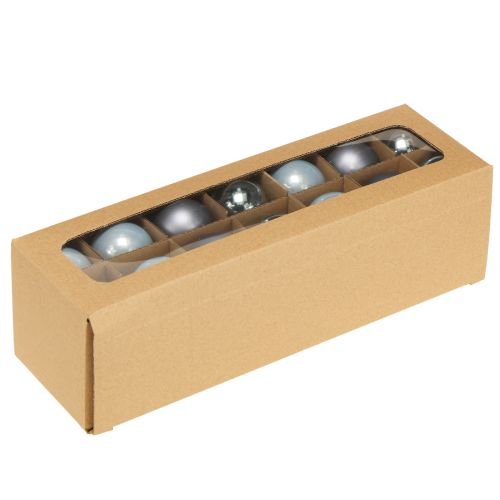 Artikel Mini julekugler glas blå mat metallisk Ø4cm 24 stk