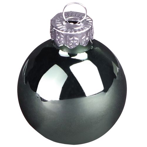 Mini julekugler glasgrøn perlemorsgrå Ø3cm 22 stk | Floristik24.dk