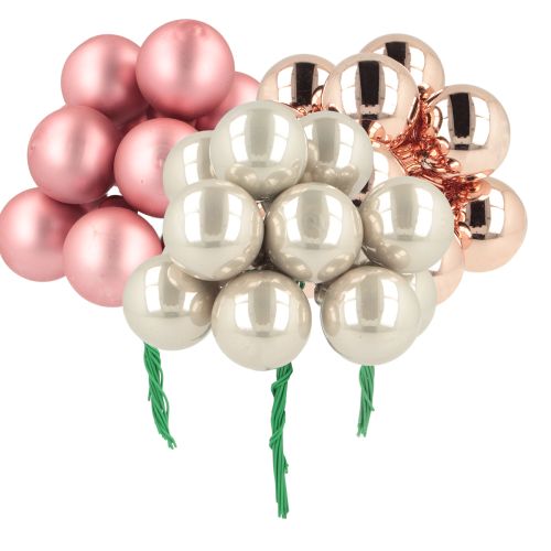 Floristik24 Mini julekugler glas pink creme Ø25mm 140 stk