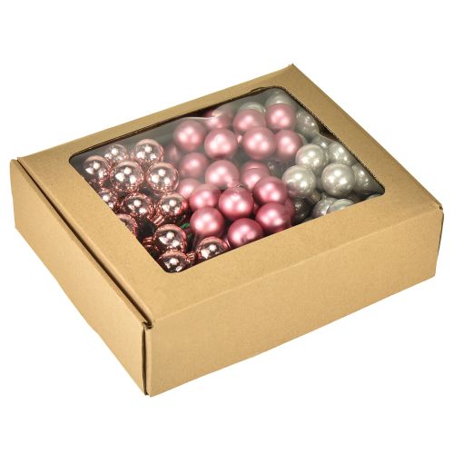 Artikel Mini julekugler glas pink creme Ø25mm 140 stk