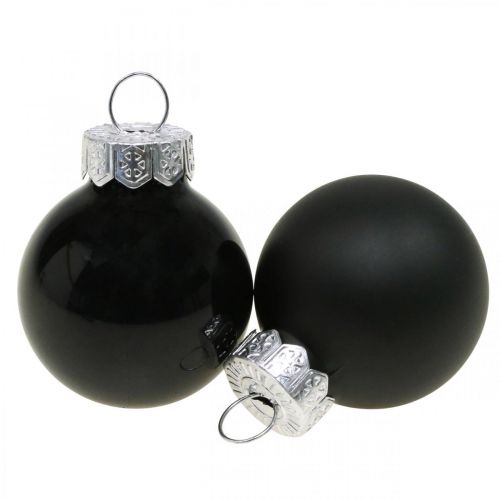 Floristik24 Mini julekugler glas sort glans/mat Ø2,5cm 24 stk