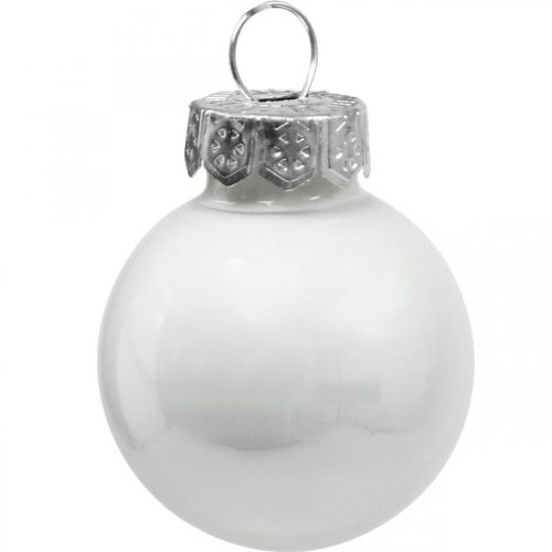 Artikel Mini julekugler glas hvid glans/mat Ø2,5cm 24 stk