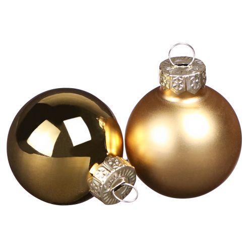 Artikel Mini julekugler glas i guld mat glans Ø3cm 22 stk