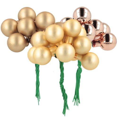 Floristik24 Mini julekugler guld rose spejlbær 2 cm 140 stk.