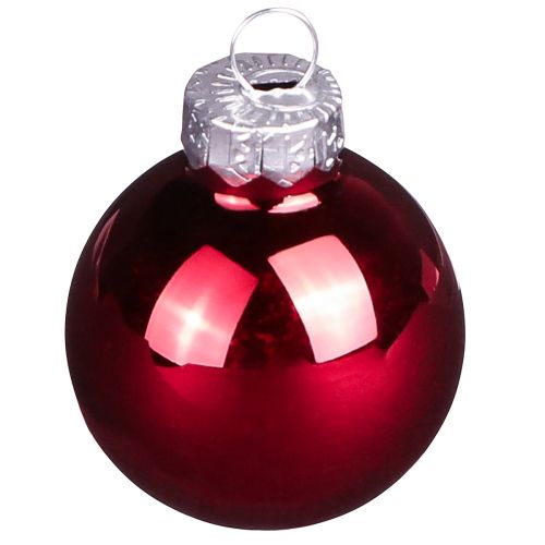 Artikel Mini julekugler rød glas mat glans Ø3cm 22 stk