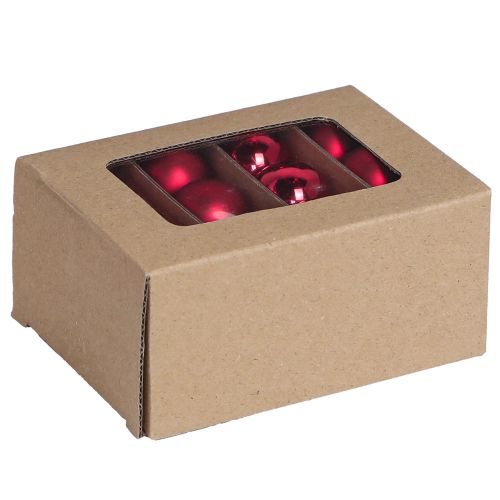 Artikel Mini julekugler rød glas mat glans Ø3cm 22 stk