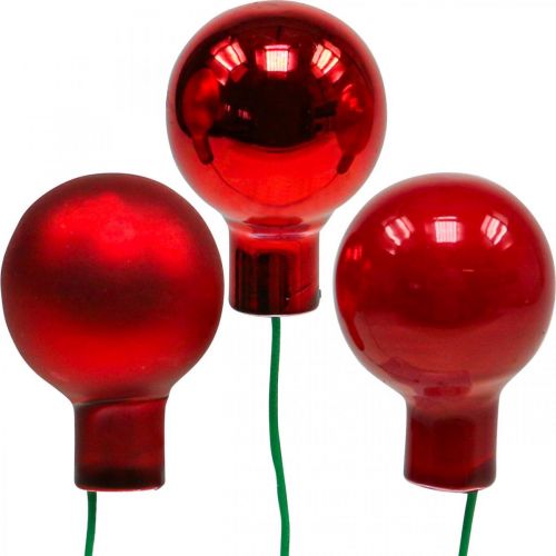 Artikel Mini julekugler røde spejlbær 20mm rubinblanding 140 stk
