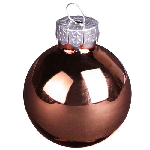 Artikel Mini julekugler sølv abrikos glas Ø3cm 22 stk
