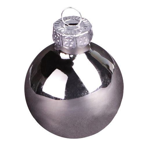 Artikel Mini julekugler sølv abrikos glas Ø3cm 22 stk