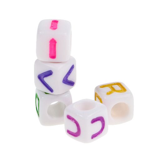 Floristik24 Mini terninger med bogstaver 7mm farvet 90g