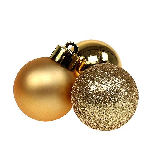 Mini julekugler guld Ø3cm 14stk