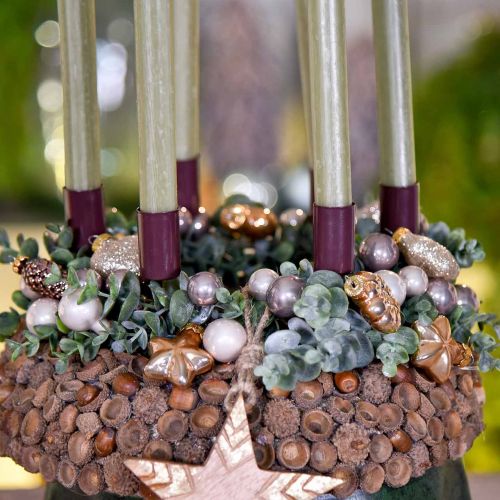 Floristik24 Mini juletræsdekoration mix glas brun sorteret 4cm 12stk
