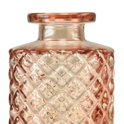 Floristik24 Mini glasvase diamant krystal look brun H13,5cm 4stk