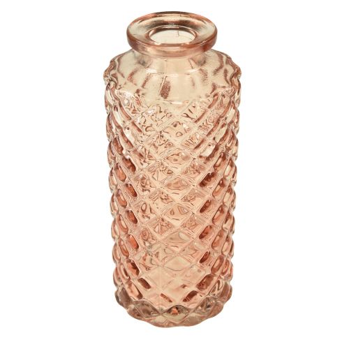 Floristik24 Mini glasvase diamant krystal look brun H13,5cm 4stk