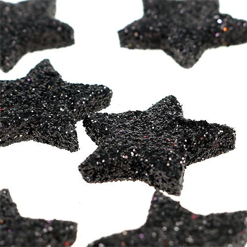 Artikel Mini glitterstjerne sort 2,5 cm 96 stk