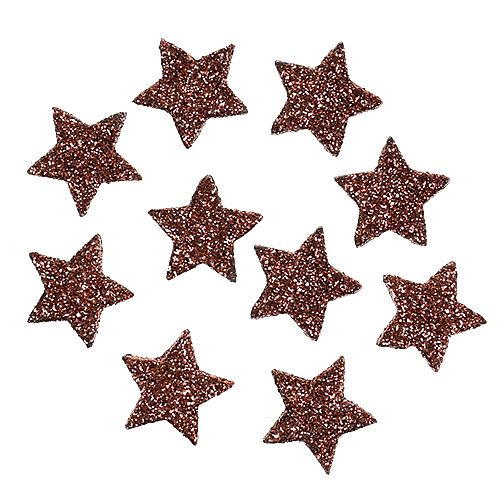 Floristik24 Mini glitterstjerne til drys brun 2,5cm 48 stk