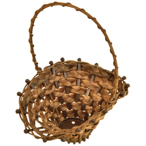 Artikel Minikurv med håndtag flet kurv håndtag kurv brun 15×11cm